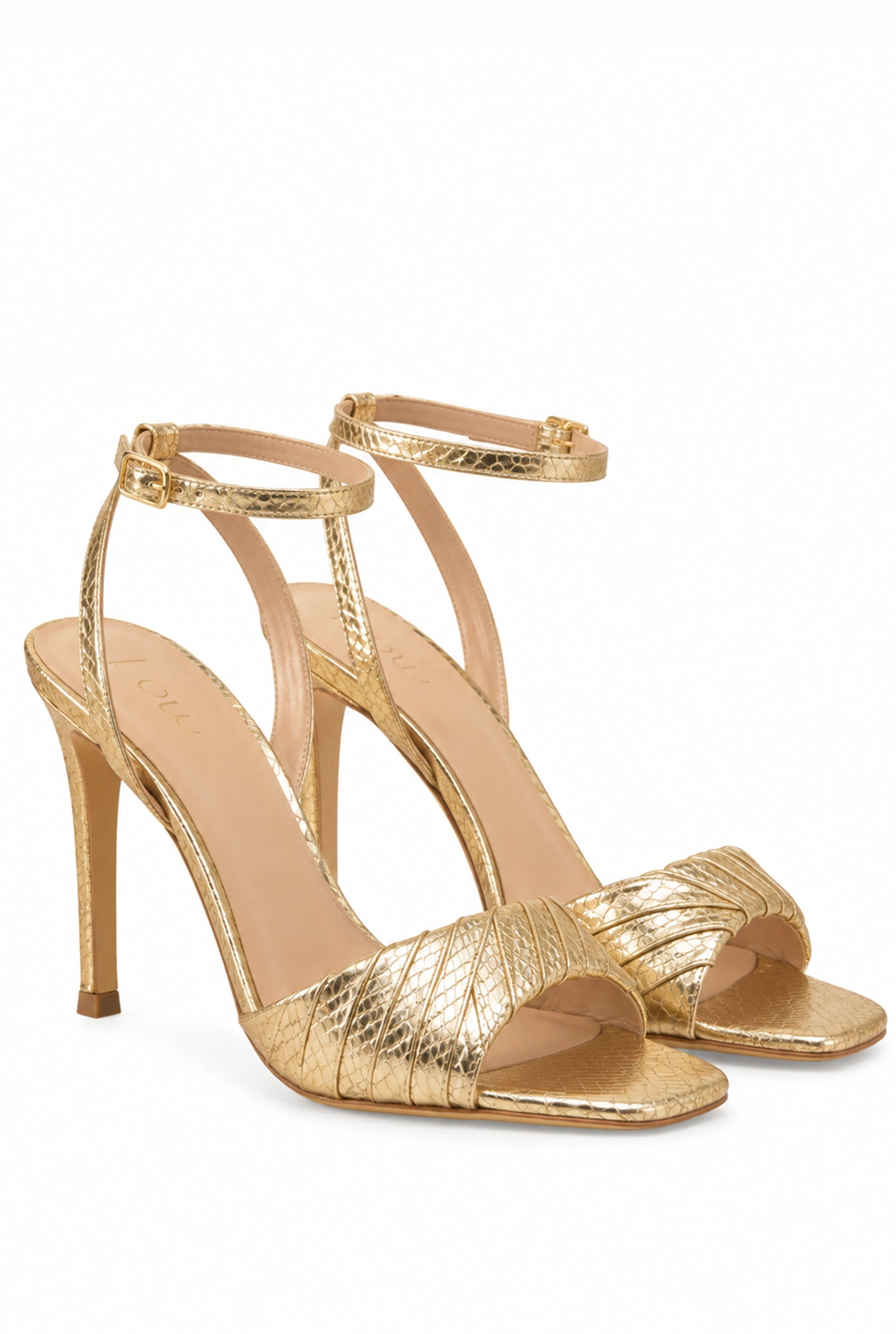 Dazzle – sandales dorées à talon aiguille fin