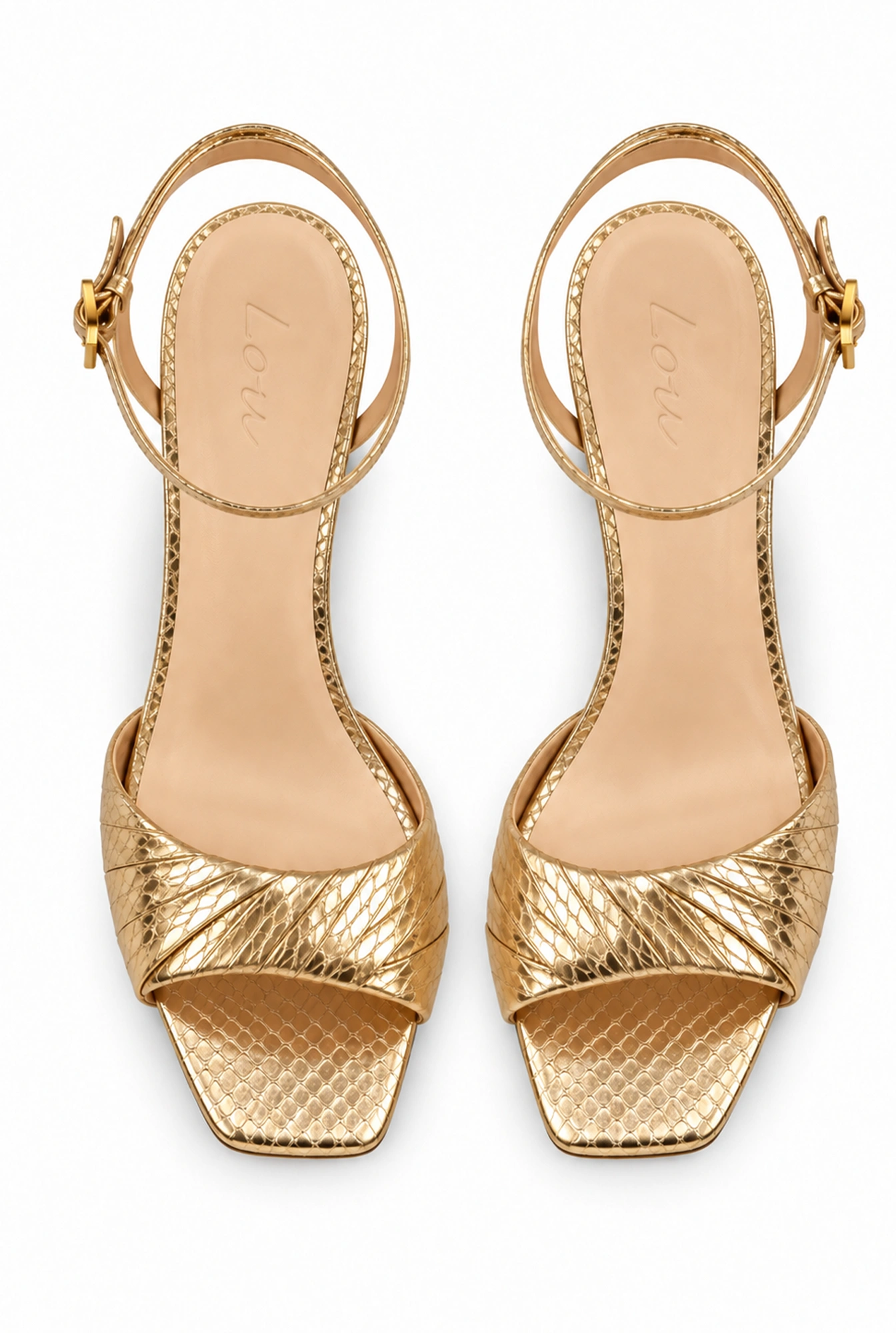 Dazzle – sandales dorées à talon aiguille fin