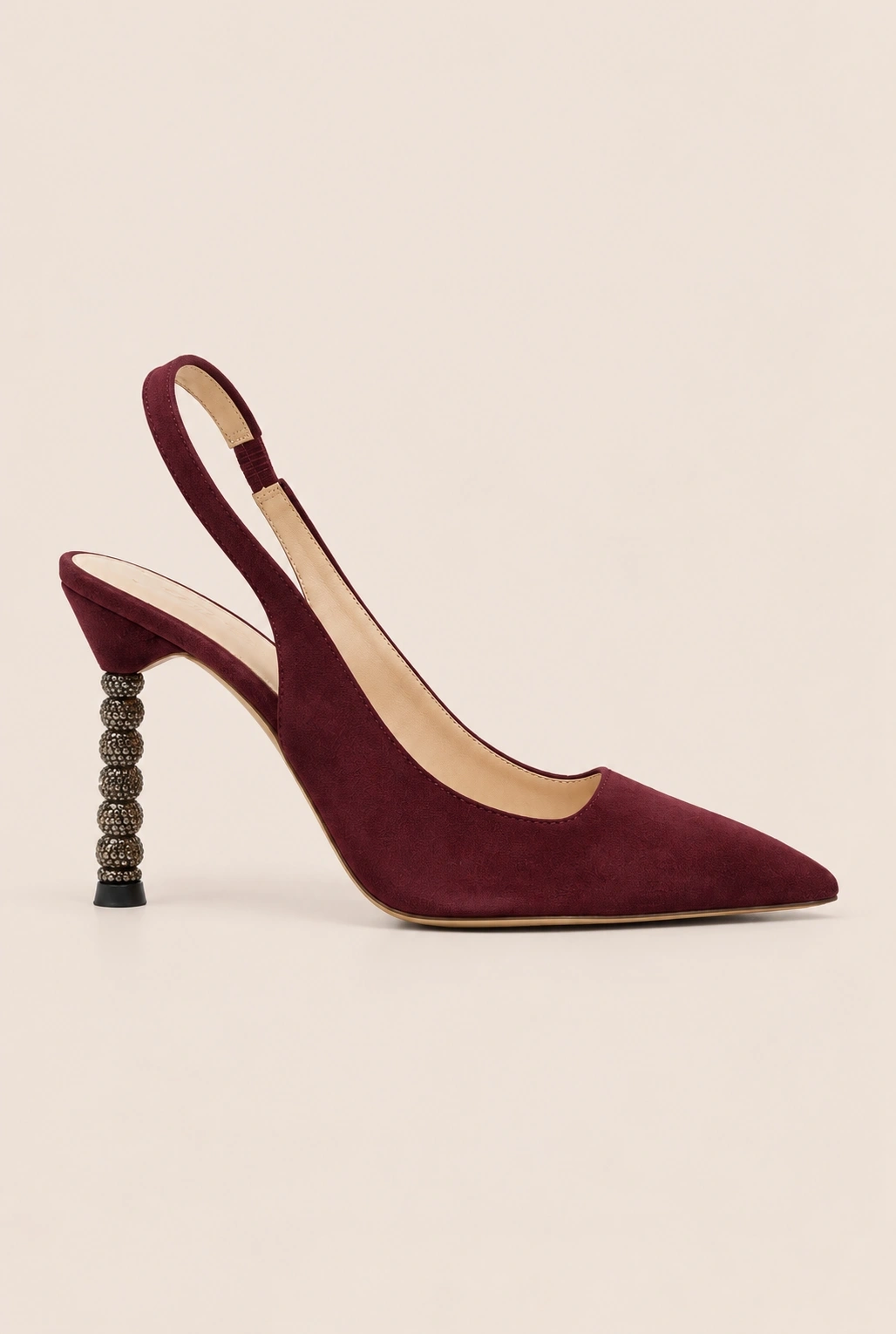 Briella – escarpins bordeaux avec strass incrustés dans le talon